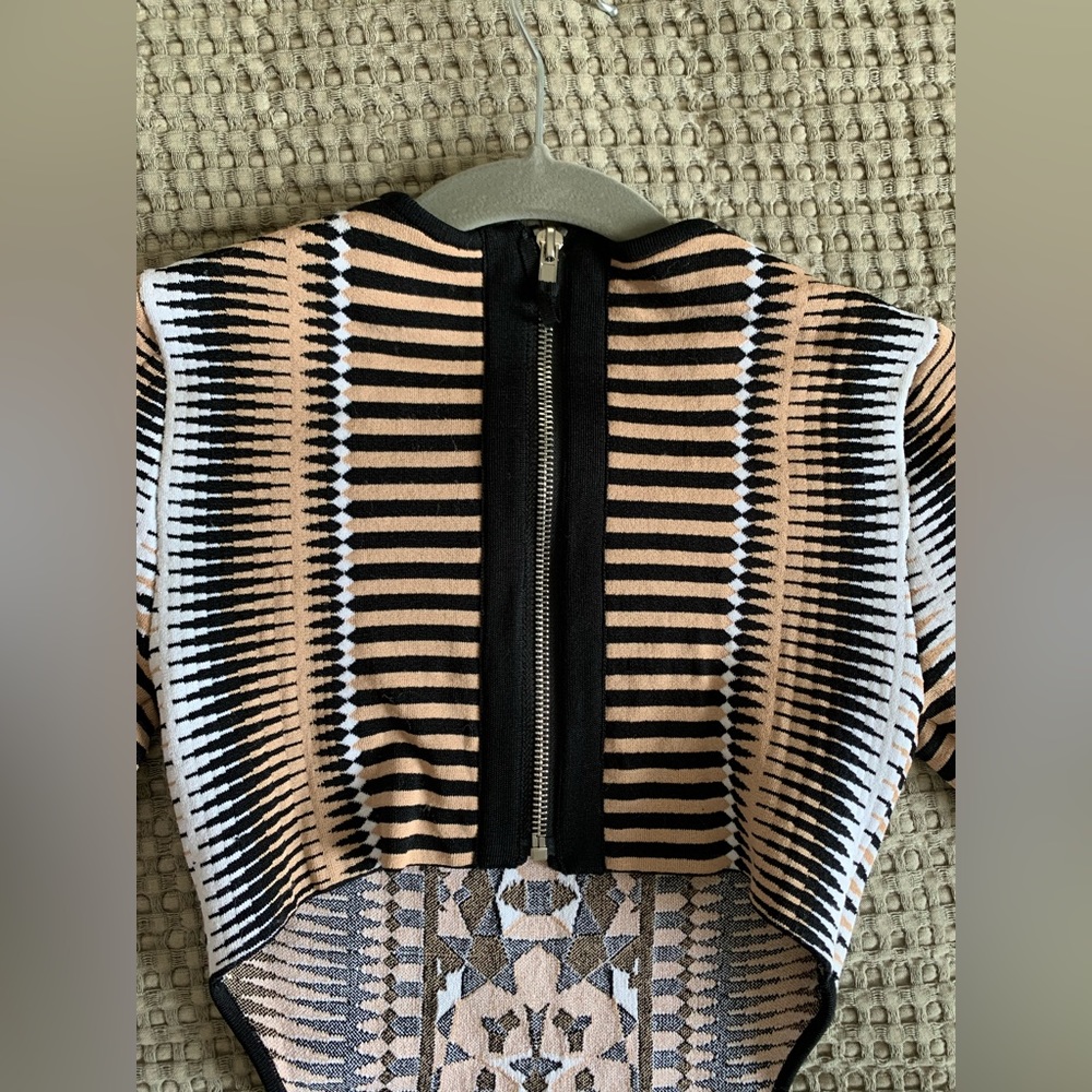 Torn By Ronny Kobo knit black, white, and nude dress - Picture 4 of 9